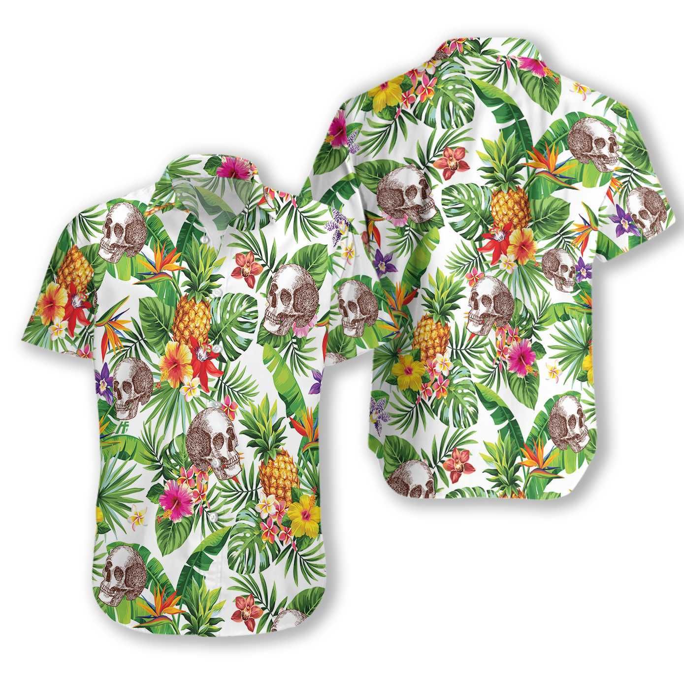 Tropical Pineapple And Skull Ez22 2810 Hawaiian Shirt