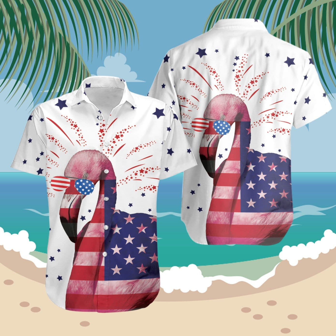 Hawaii Aloha Shirts Of July Flamingo Ha78455