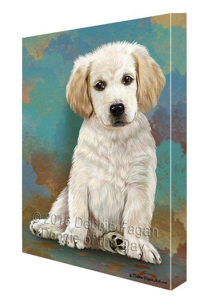 Labrador Puppy Dog Painting Printed On Canvas Wall Art (8X10)