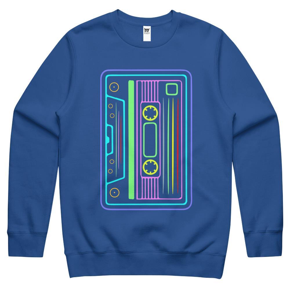 80s Music Cassette Tape Retro Vintage Birthday Crewneck Sweatshirt