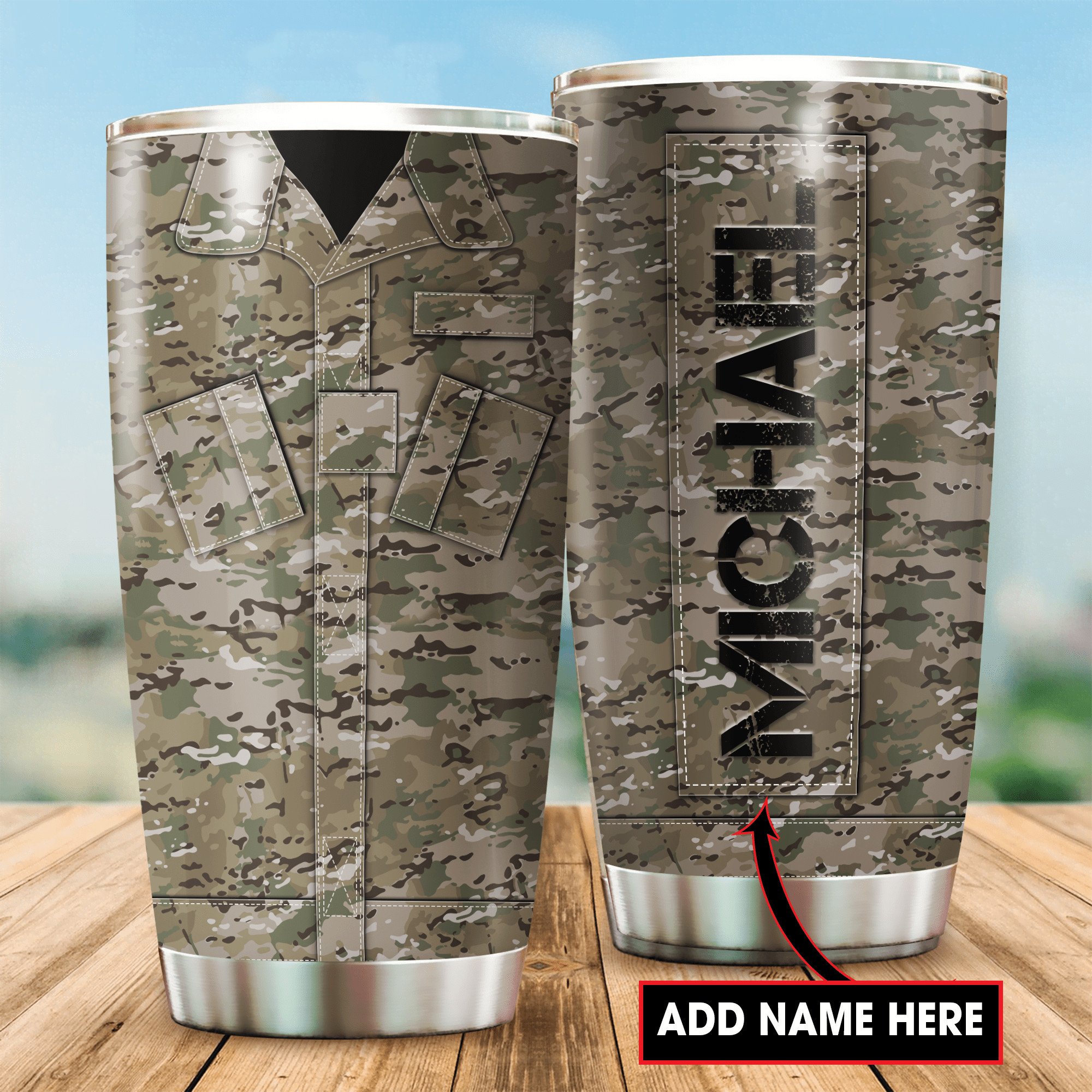 U.S Veteran Custom Name Tumbler