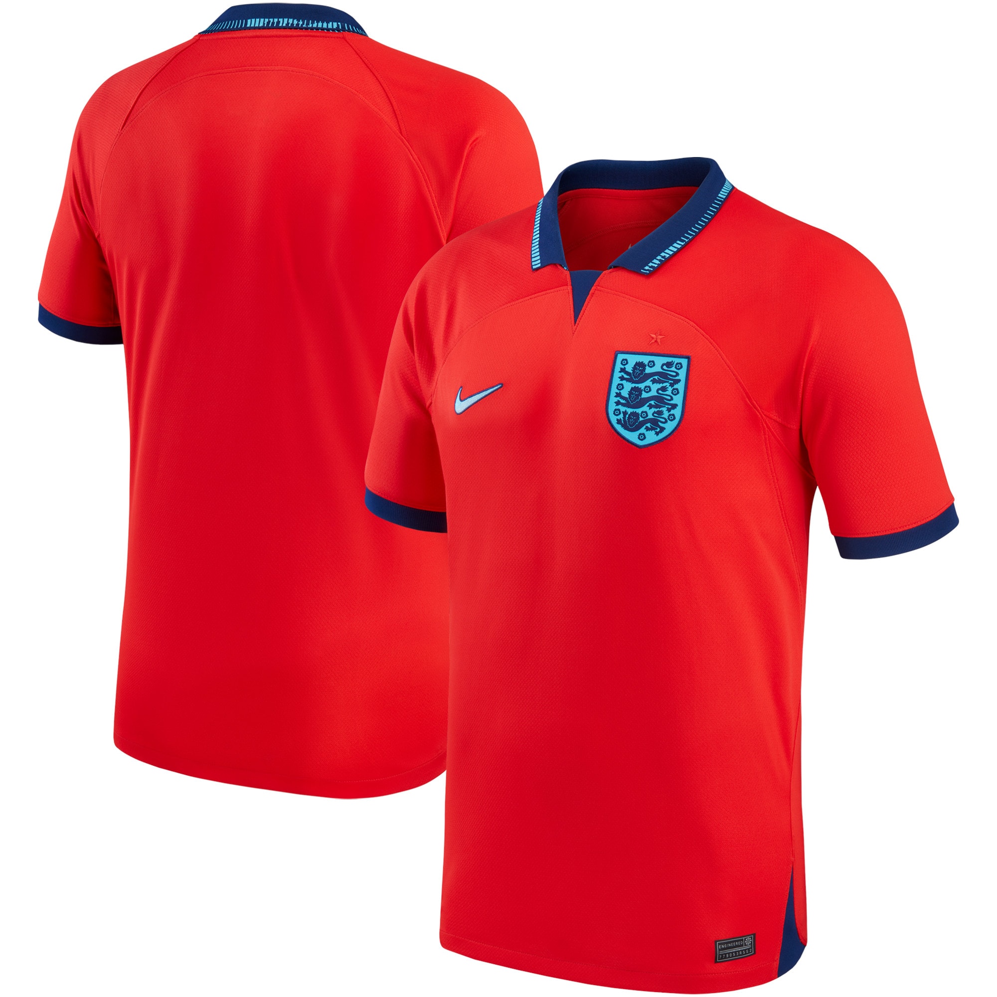 England National Team 2022/23 Away Breathe Stadium Replica Blank Jersey – Red