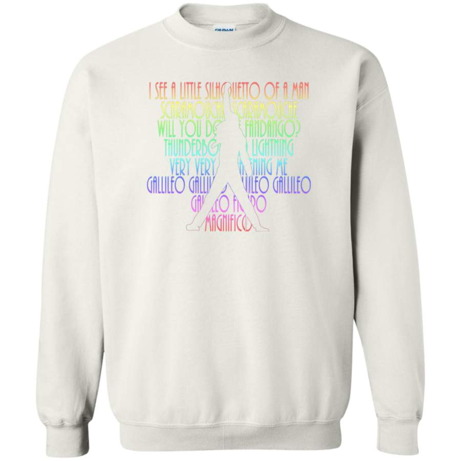 AGR BOHEMIAN RHAPSODY Lyrics With Freddie Silhouette Crewneck Pullover Sweatshirt