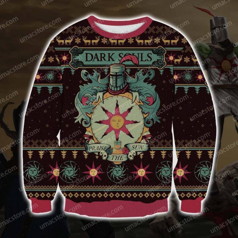 Dark Souls Praise The Sun PSV2 3D Print Ugly Christmas Sweatshirt Thanksgiving Day 2022 Gift