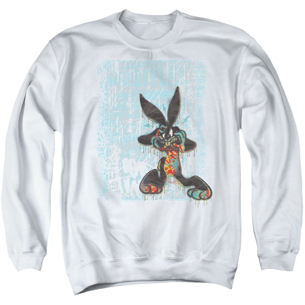 Looney Tunes Graffiti Rabbit Mens Crewneck Sweatshirt White