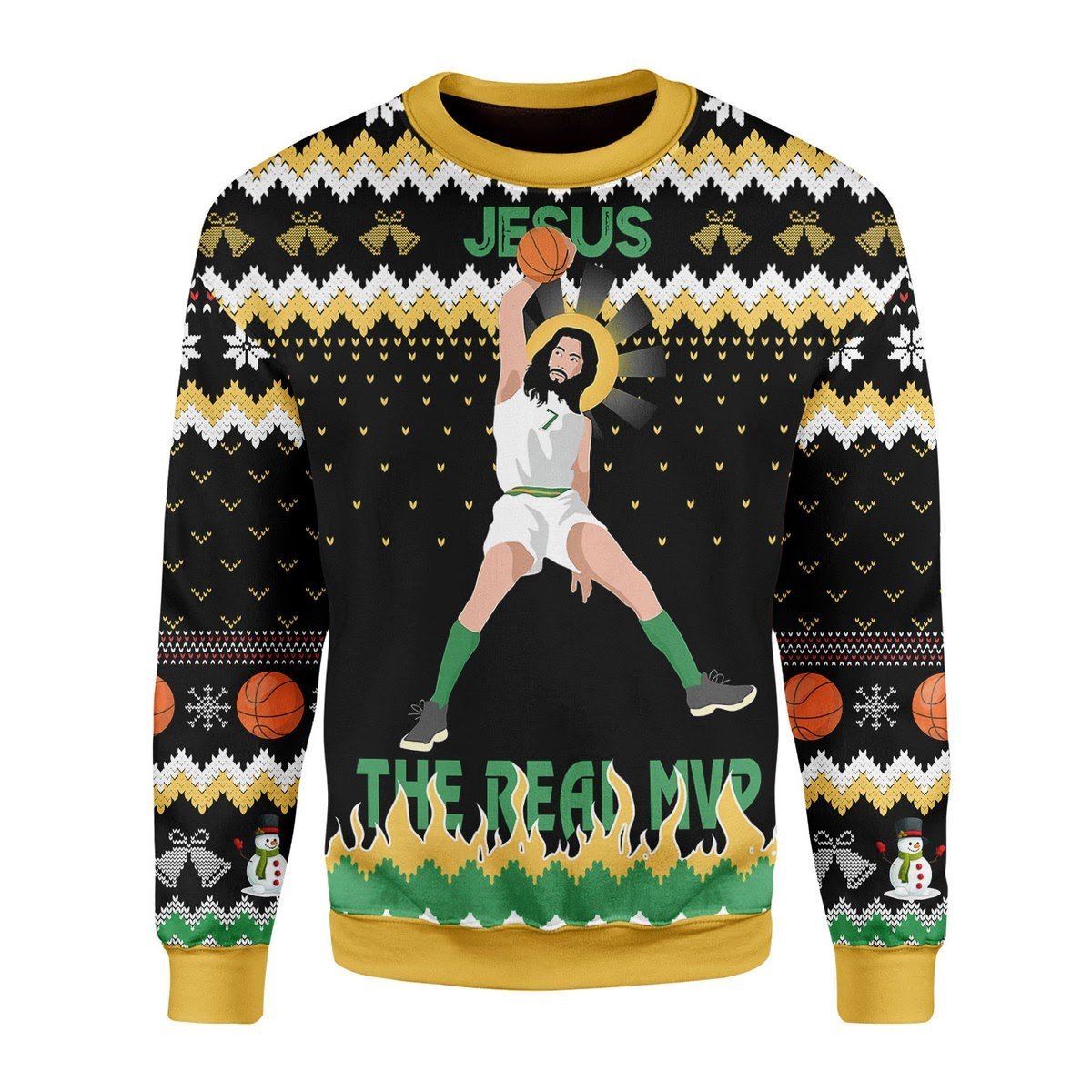 The Real MVP Christmas Ugly Sweater | Unisex | Full Size | Adult | Colorful | US3415