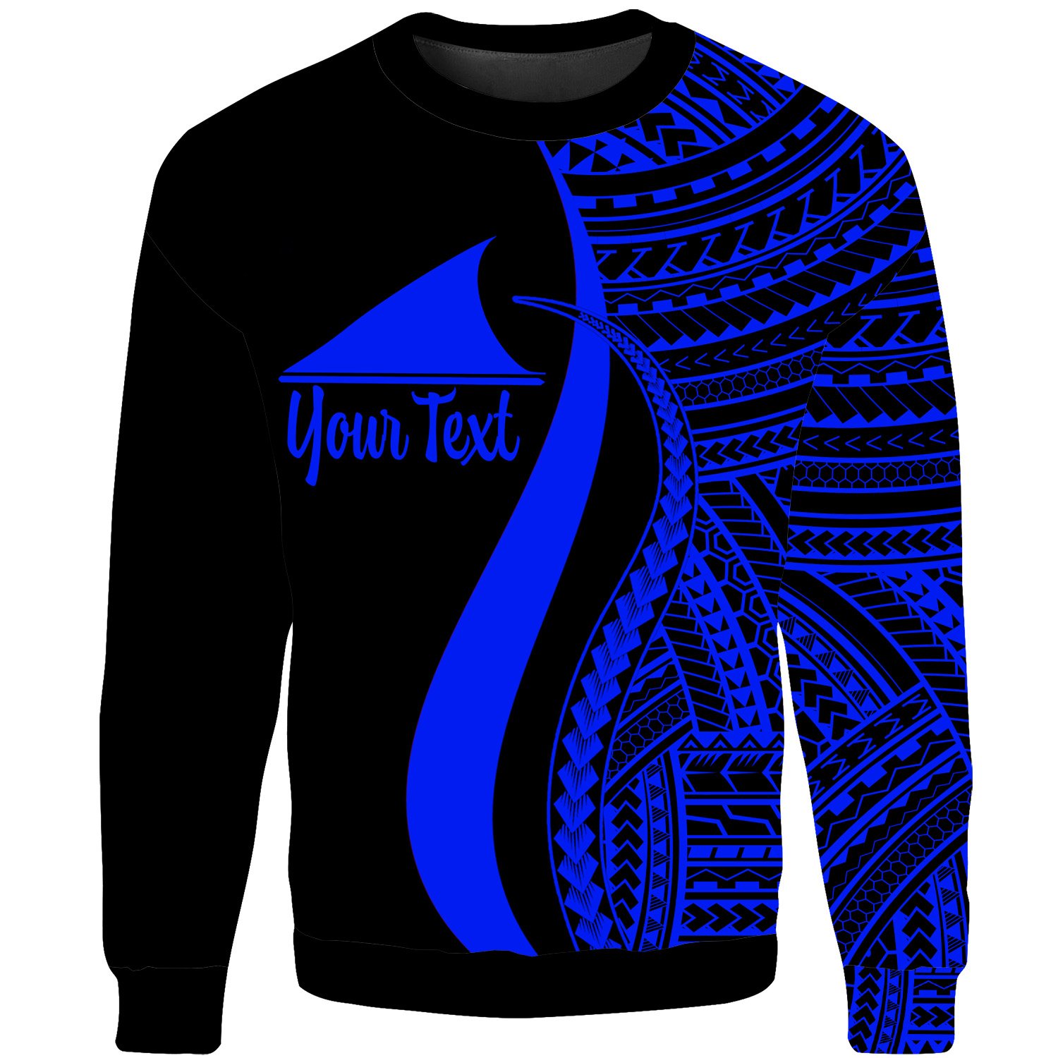 Tokelau Custom Personalised Sweatshirt – Blue Polynesian Tentacle Tribal Pattern – BN11