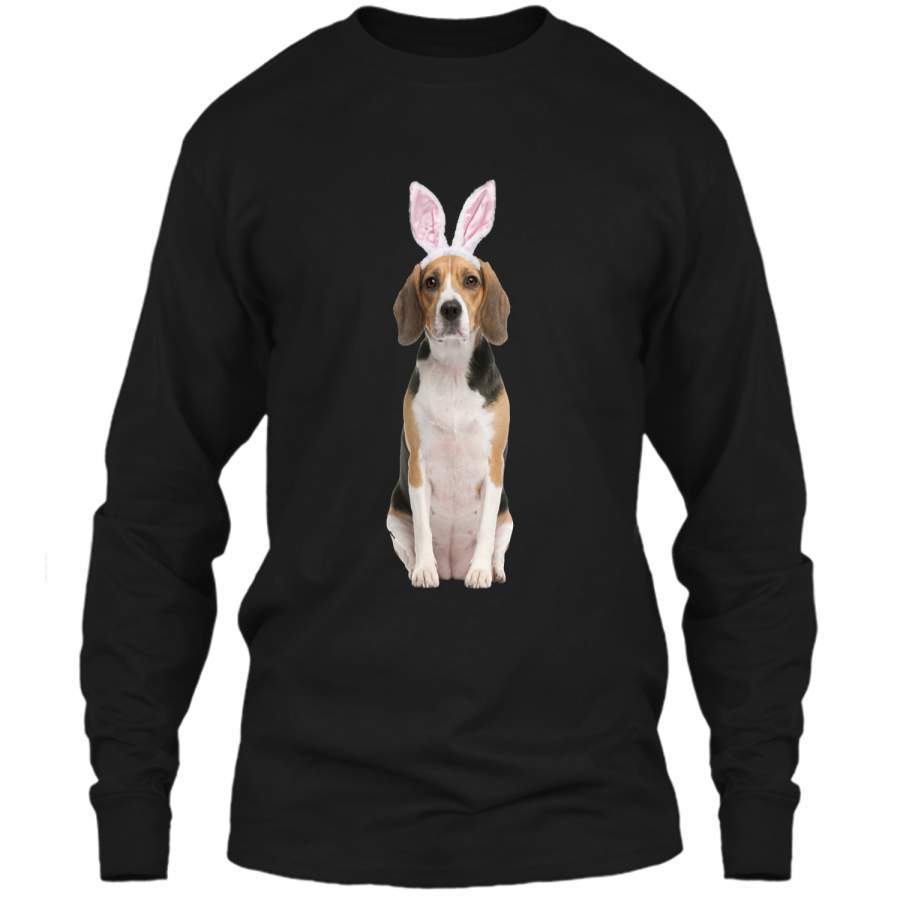 Beagle Wearing Easter Bunny Ears Dog T-Shirt LS Ultra Cotton Tshirt