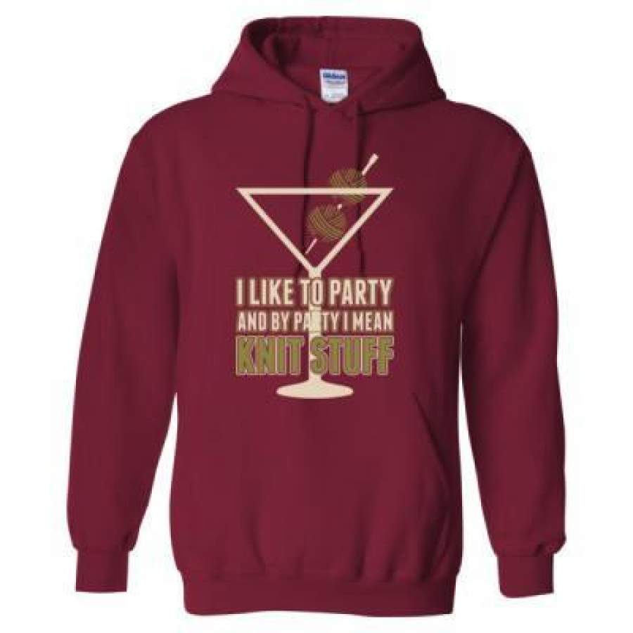 AGR I Like To Party And By Party I Mean Knit Stuff – Heavy Blend™ Hooded Sweatshirt