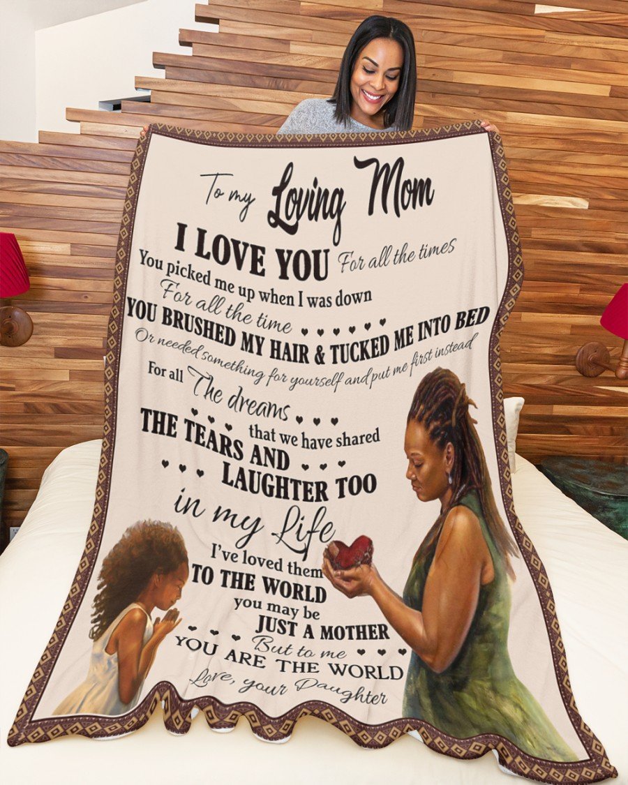 To My Loving Mom I Love You, You Brushed My Hair & Tucked Me Into Bed, Fleece Blanket – Quilt Blanket, Thank You Gifts For Mother’s Day, Home Decor Bedding Couch Sofa Soft and Comfy Cozy