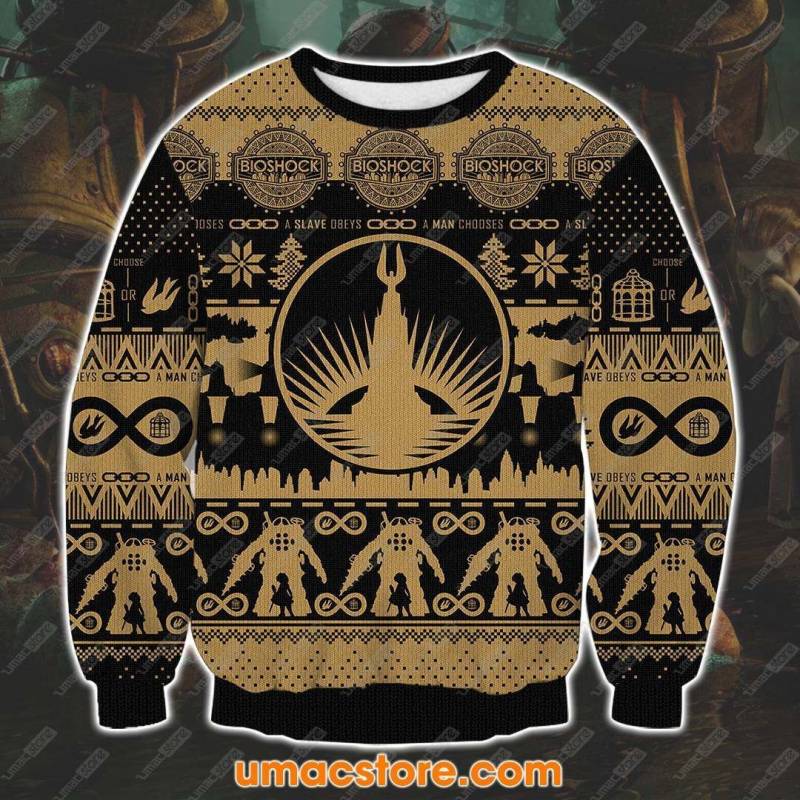 Bioshock 2810 3D Print Ugly Christmas Sweatshirt