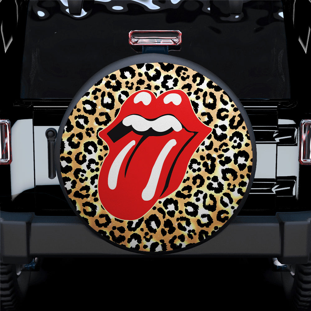 Funny Lips Leopard Skin Jeep Car Spare Tire Cover Gift For Campers