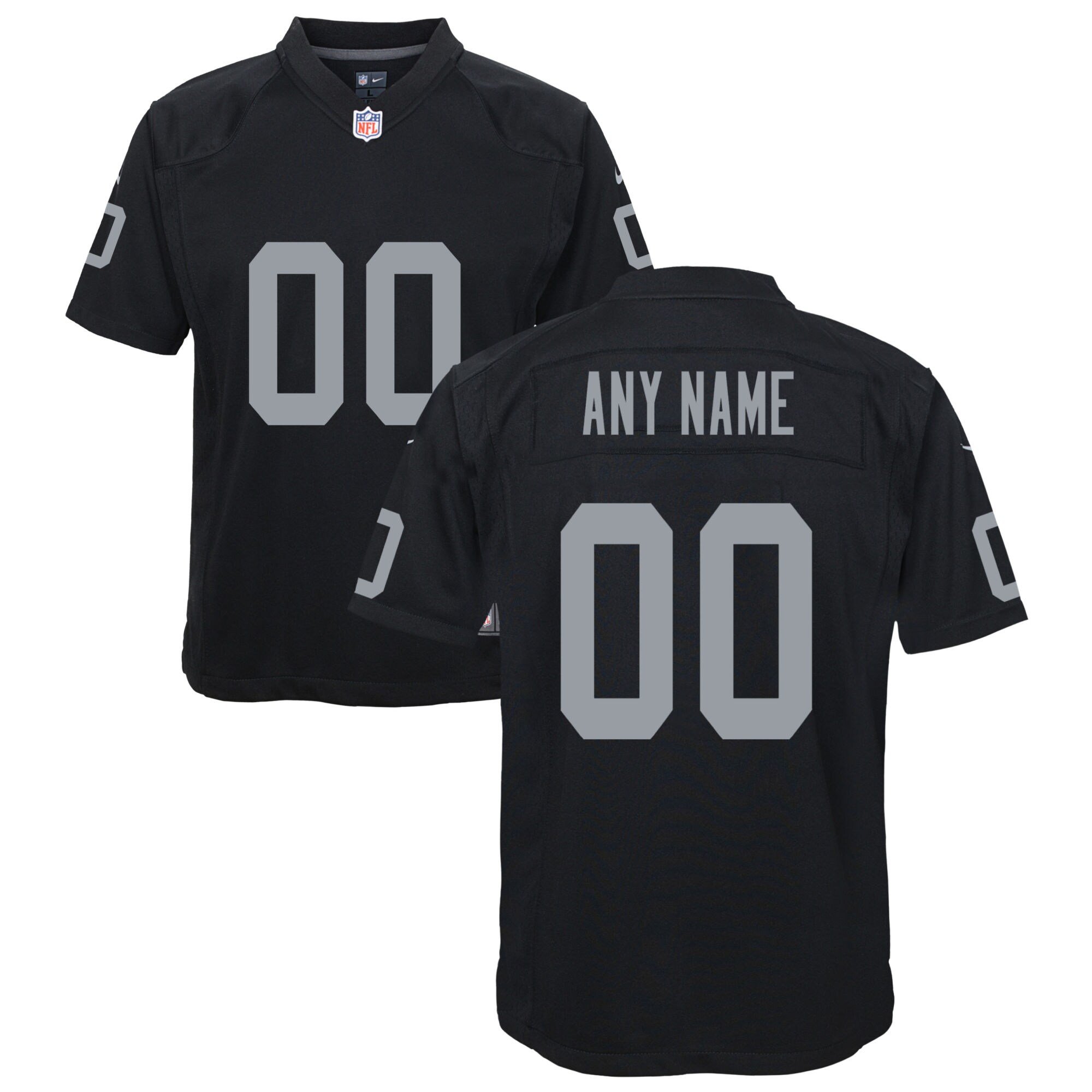 Youth Las Vegas Raiders Black Custom Game Jersey