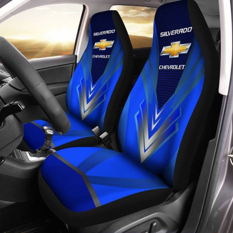 Chevrolet Silverado NTA Car Seat Cover (Set of 2) Ver 2 (Blue)