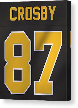 Sydney Crosby Pittsburgh Penguins Jersey Art 1000 Joe Hamilton Canvas Print