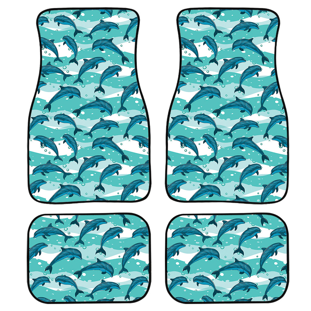 Dolphins In The Ocean Pattern Print Front And Back Car Floor Mats