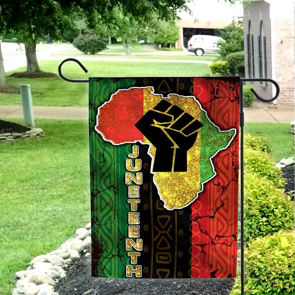 The Hand Proud Juneteenth African Flag Gift For Friend Family Decor Decorative Holiday Outdoor Weather Resistant Double Sided Print Yard Patio Lawn