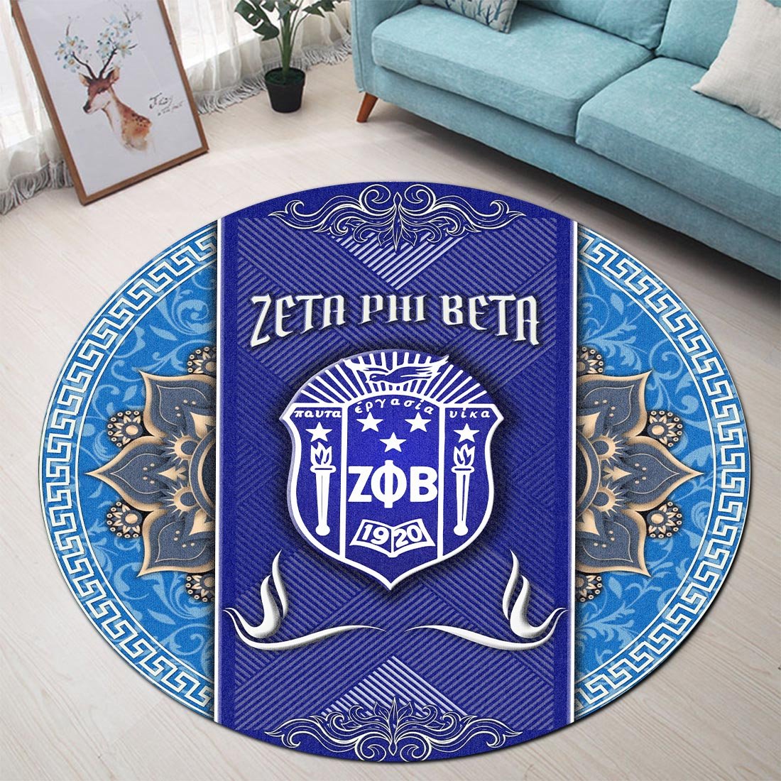 Zeta Phi Beta Sorority 1920 Round Carpet All Over Print