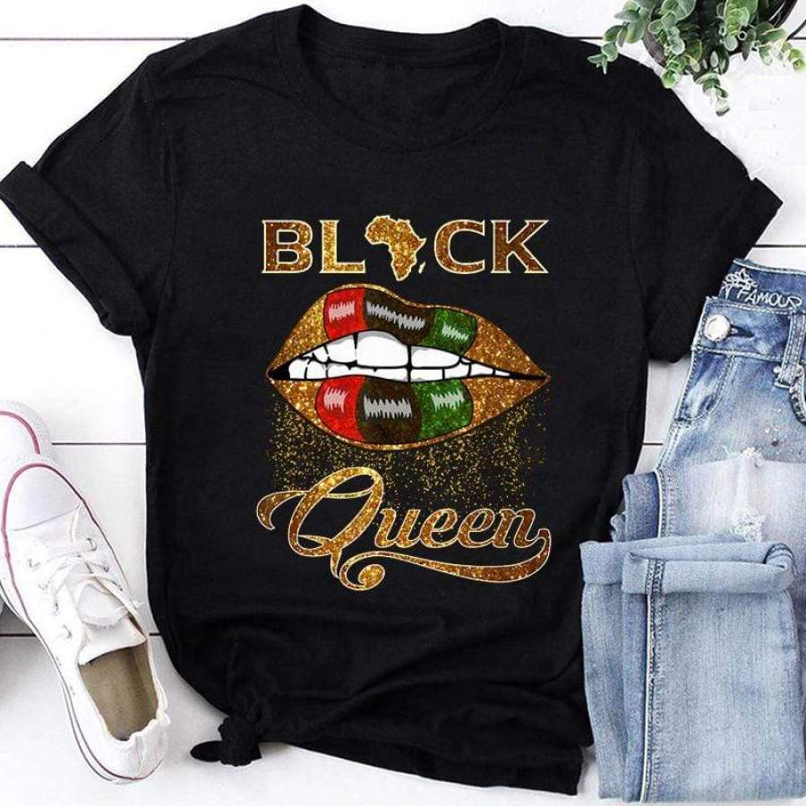 Black Queen Lips T-shirt #1307DH