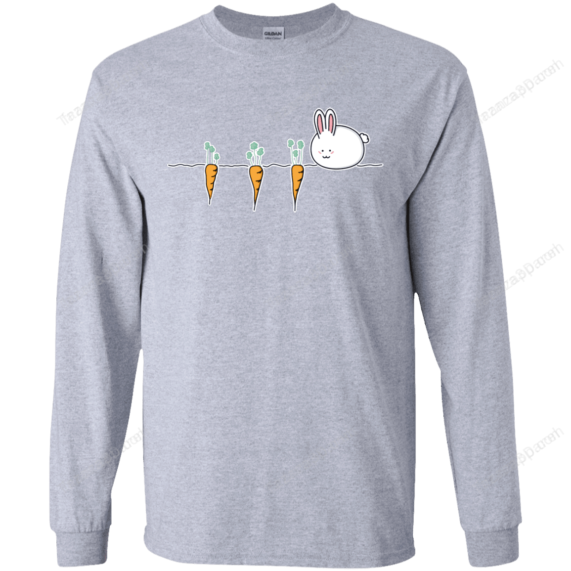 Kawaii Rabbit And Carrots Mens Long Sleeve T-Shirt