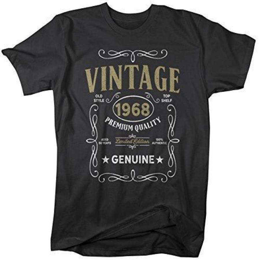 Shirts By Sarah Men’s Vintage 1968 50th Birthday T-Shirt Classic Fifty Gift Idea