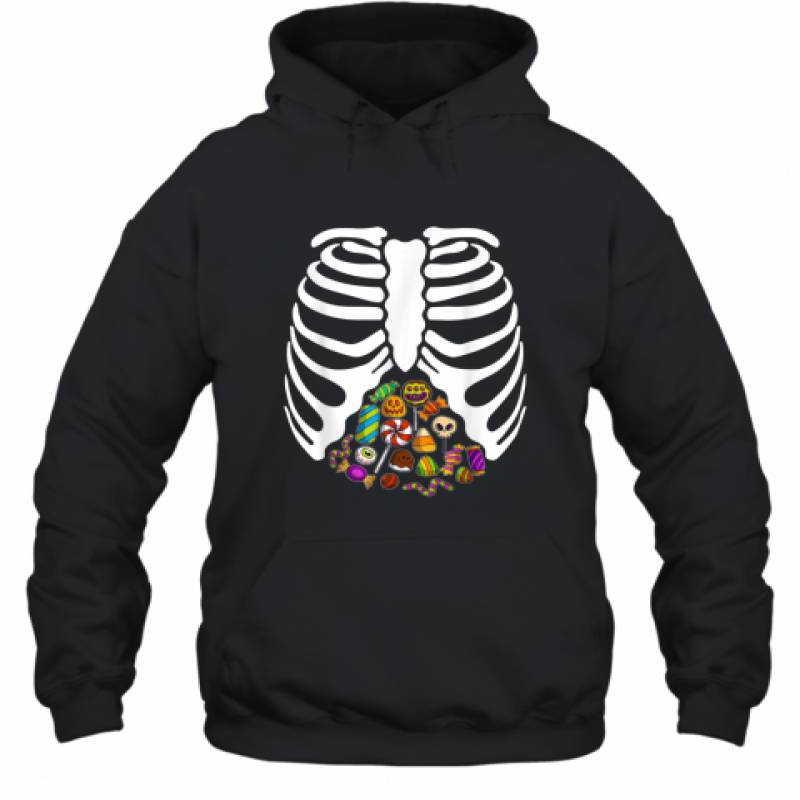 Skeleton Rib Cage Heart Candy Cute Halloween Costume shirt Hoodie