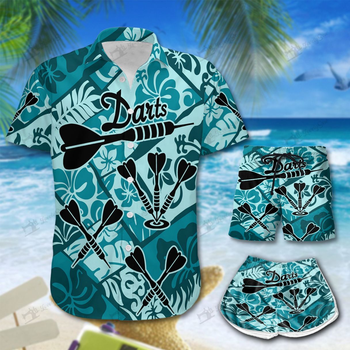 Darts Cross Hawaiian Shirt Shorts Ha108457