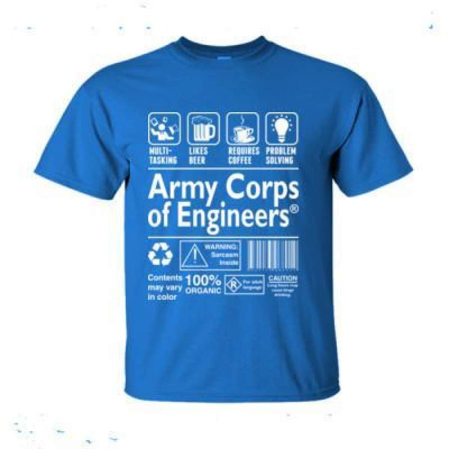 AGR Army Corps Of Engineering Multi Tasking Likes Beer Requires Coffee Problem Solving – Ultra-Cotton T-Shirt