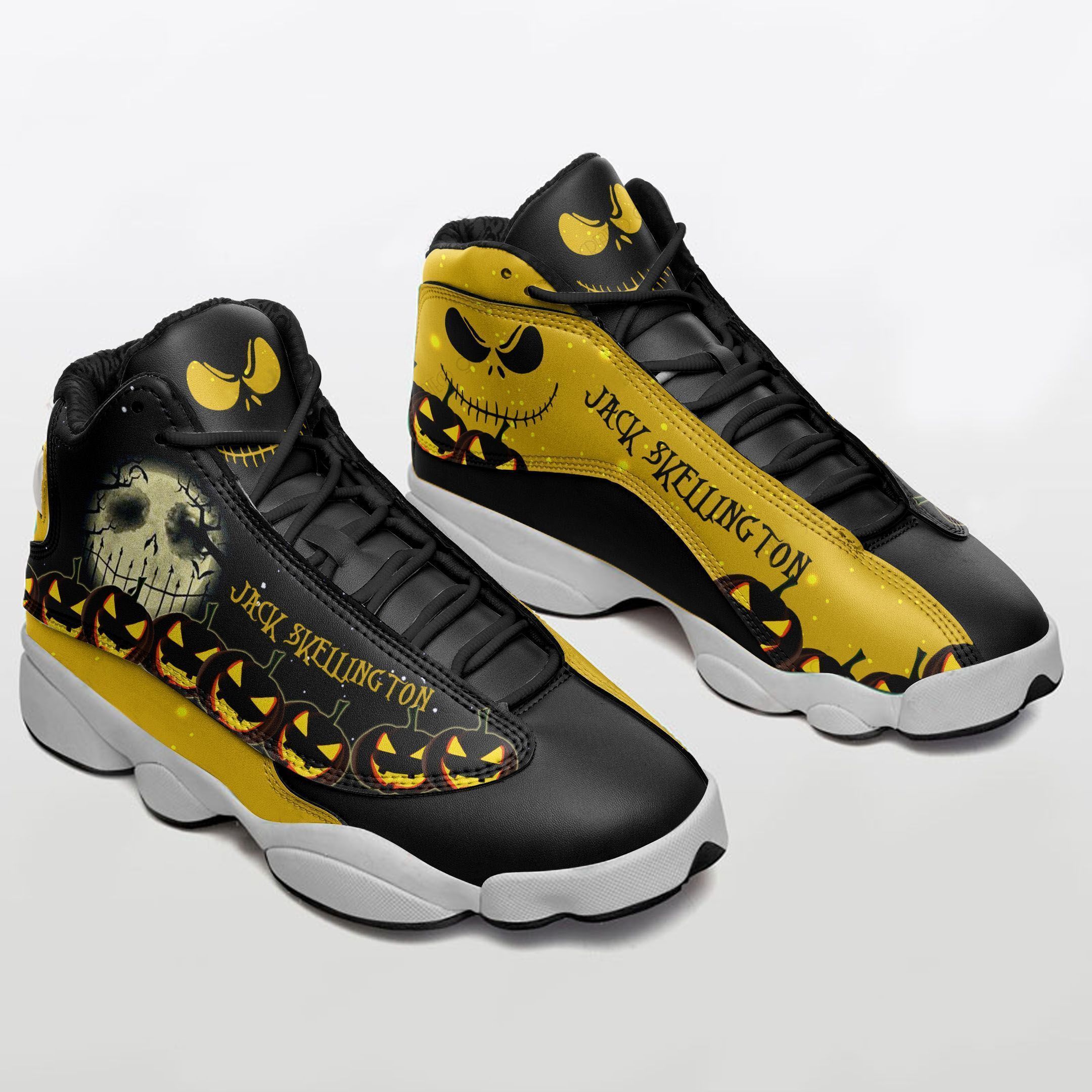 Jack Skellington Pumpkin Halloween Jordan 13 Shoes Sport Sneakers