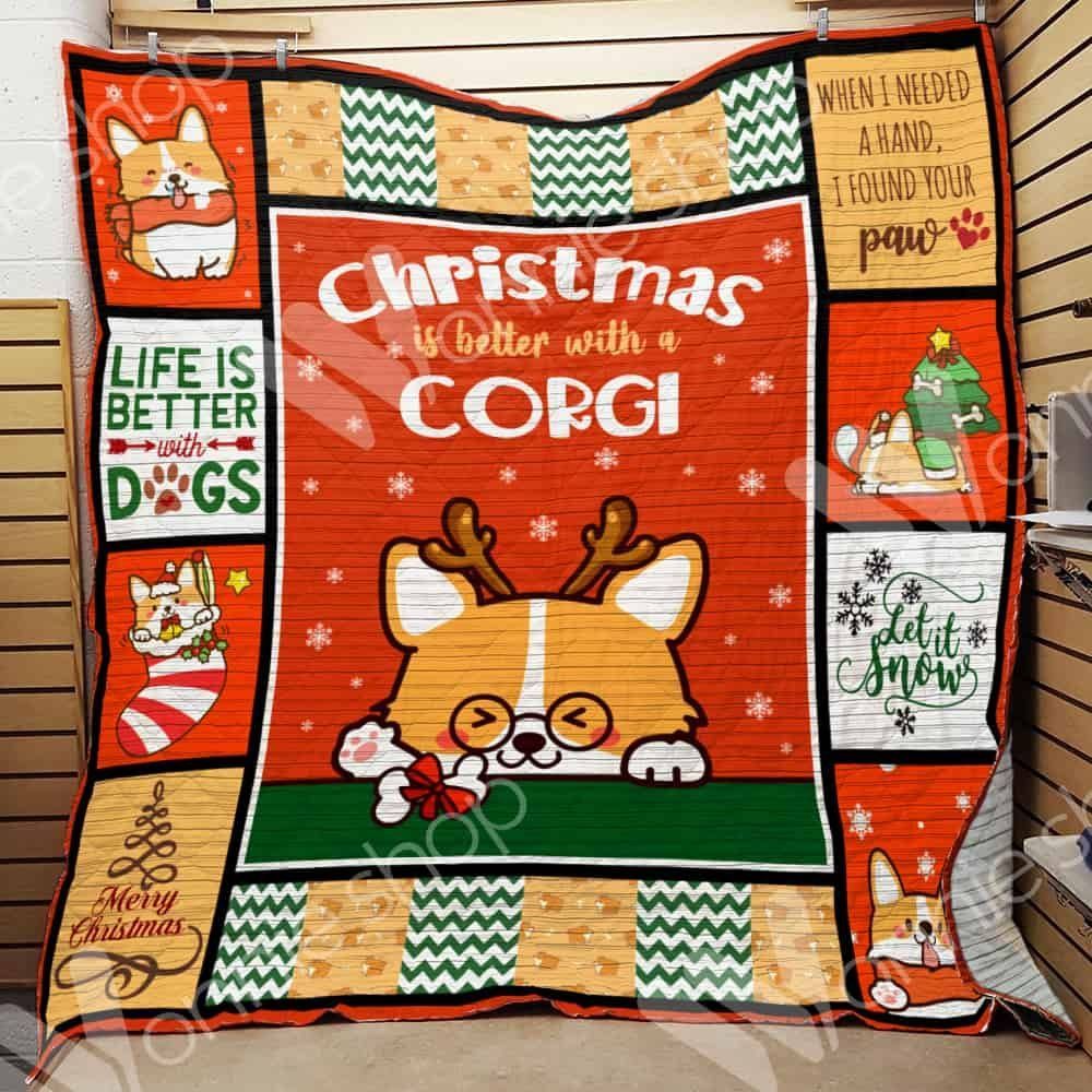 Corgi Dog Christmas HUR25510 3D Customized Quilt CAMLI2307