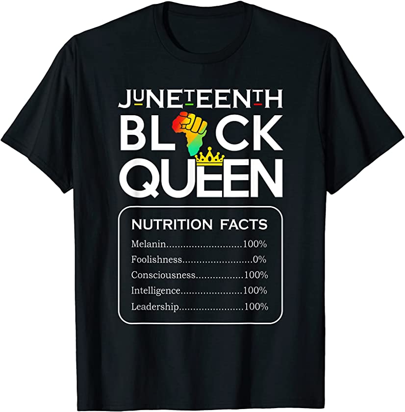 Juneteenth Womens Black Queen Cute Black Girls Mom T-Shirt