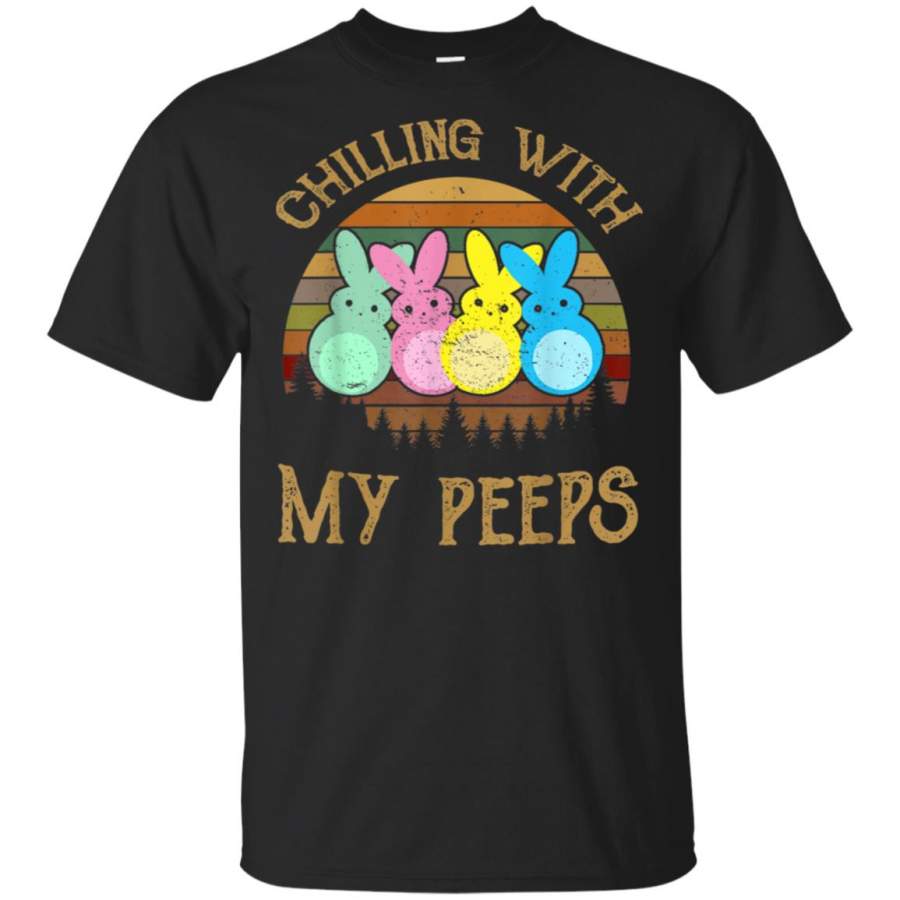 Chillin’s With My Peeps Vintage Easter Bunny T Shirt – Moano Store