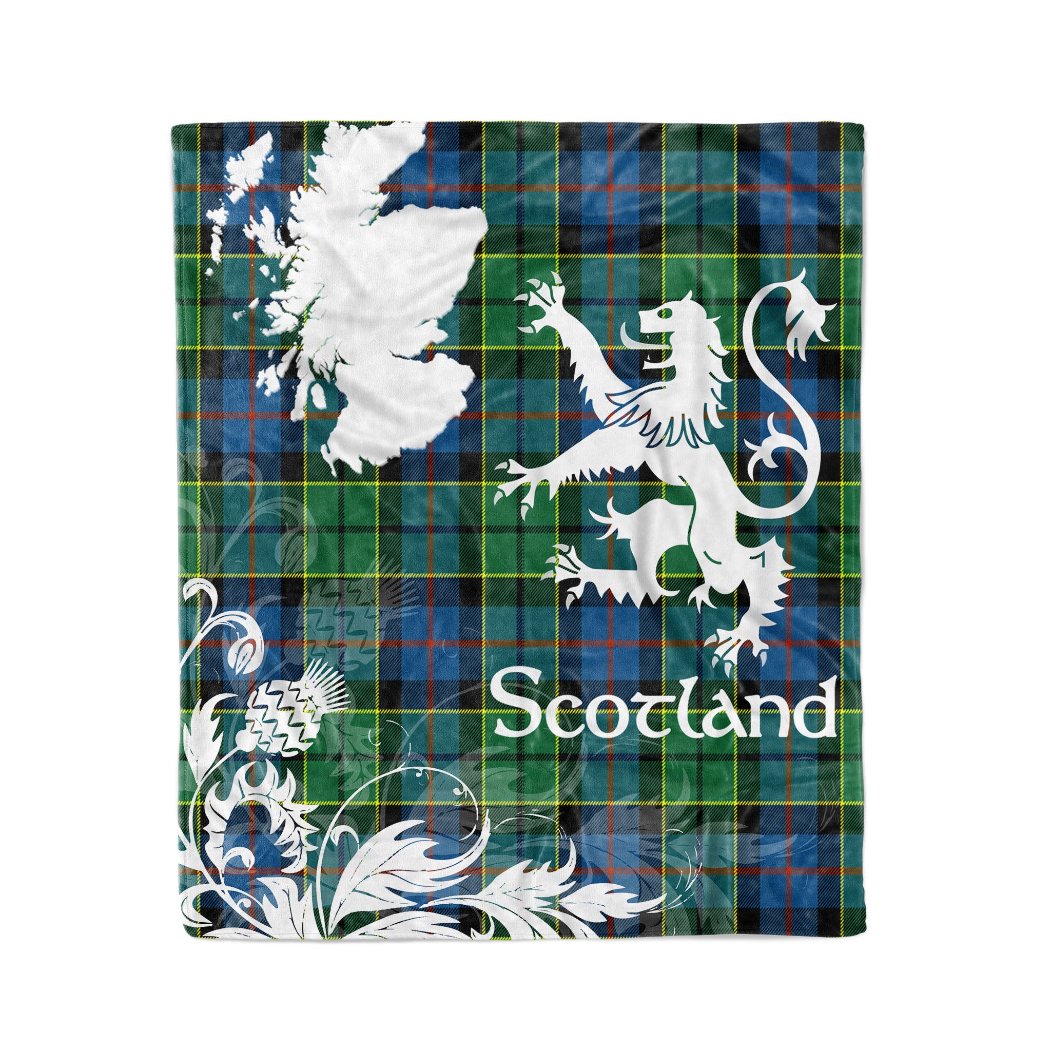 Tartan Plaid Fleece Blanket Tartan Blanket Thistle And Lion Scottish Clan Forsyth Ancient Plaid Blanket