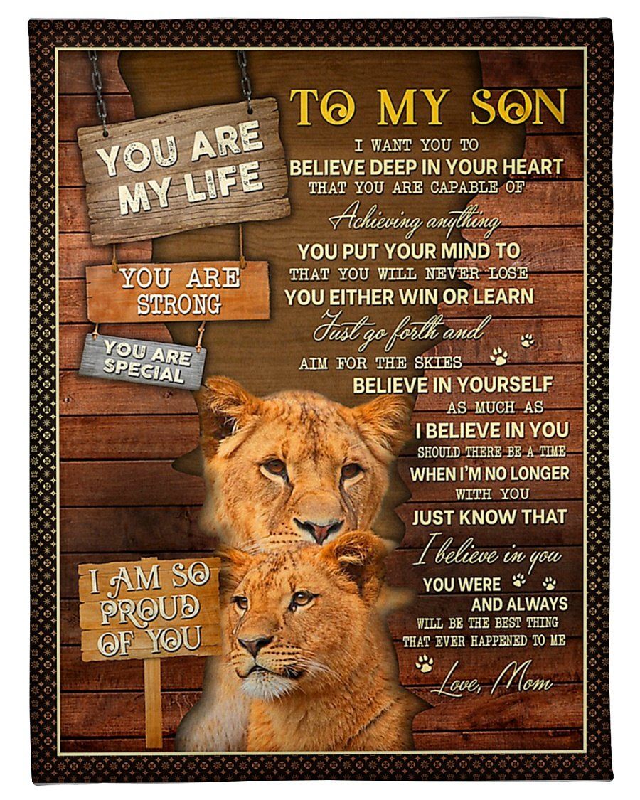 You Are Strong You Are Special Lion Mama Gift For Son Fleece Blanket