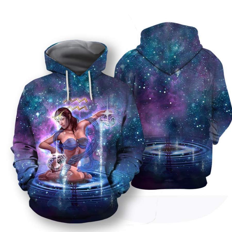 All Over Printed Aquarius Hoodie