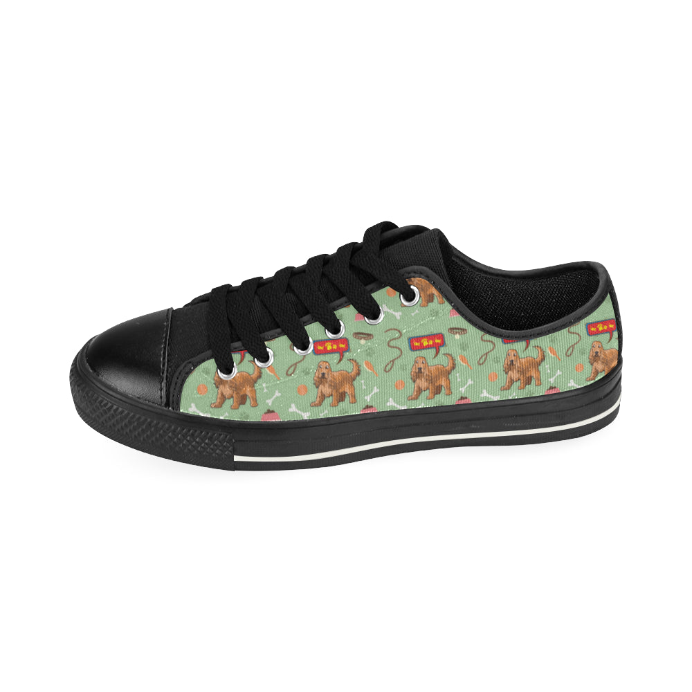 American Cocker Spaniel Pattern Black Canvas Women’s Shoes/Large Size