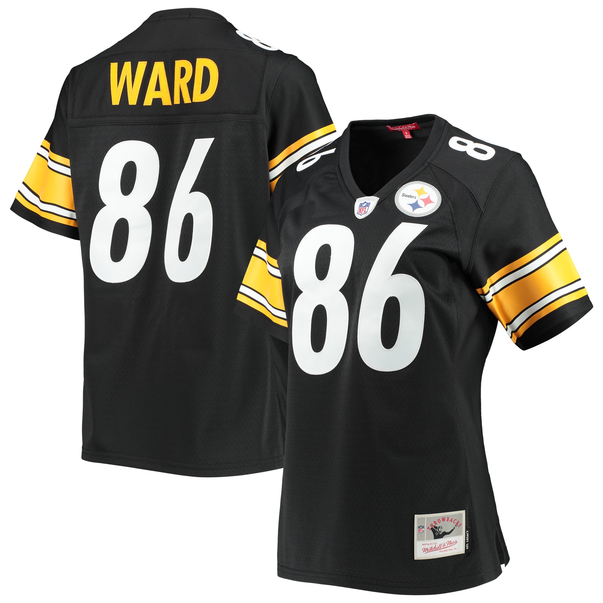 Women’s Pittsburgh Steelers Hines Ward Mitchell & Ness Black Legacy Player Jersey