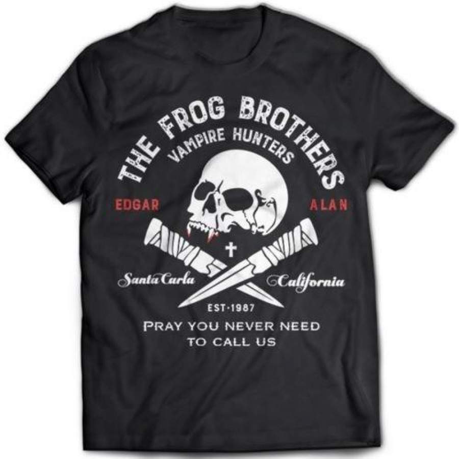 Hot Sale the Frog Brothers T Shirt Men the Lost Boys Santa Carla Bros Zombies Vampires Casual Gift Tee Men Cotton T-shirts