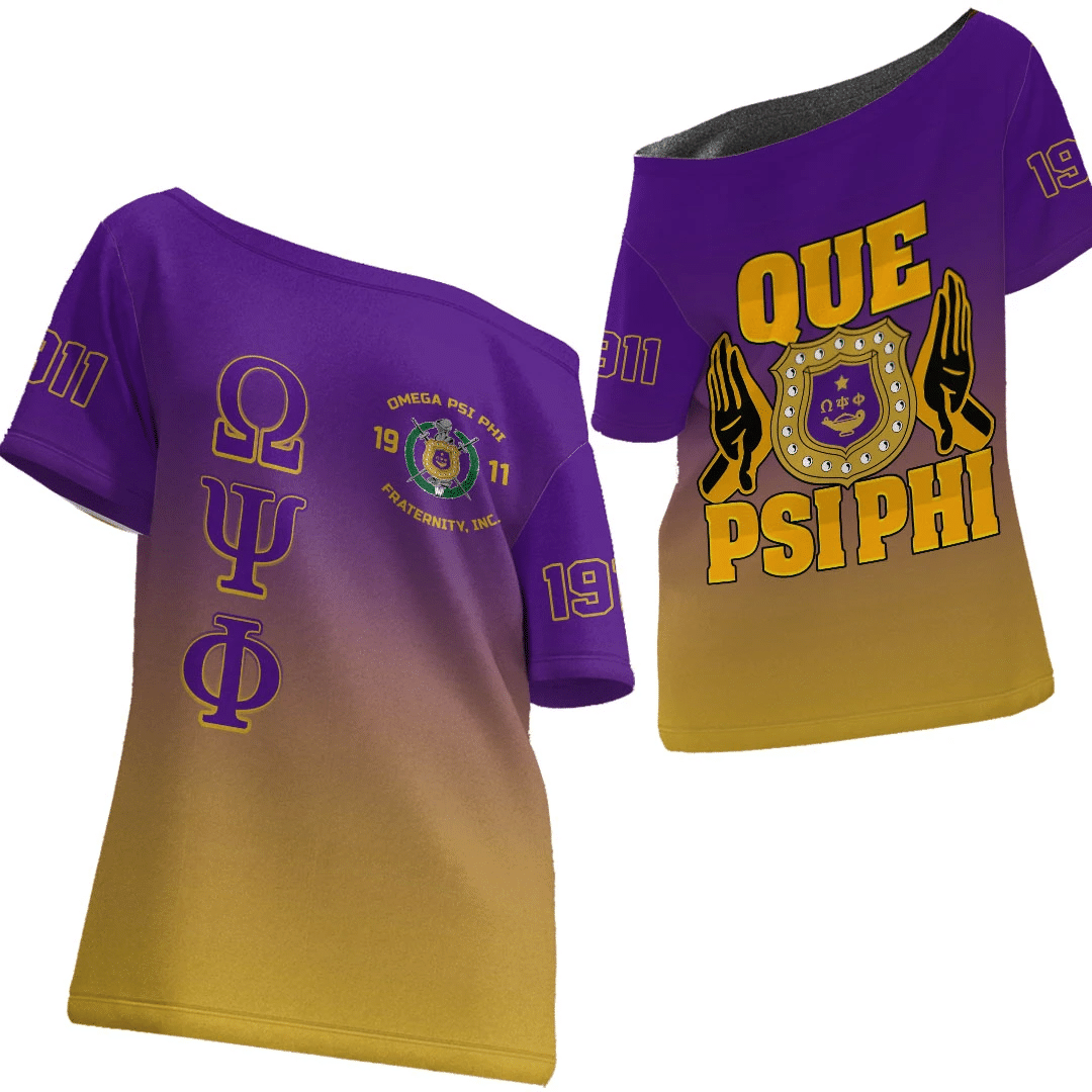 Africa Zone Shirt – Omega Psi Phi Gradient Off Shoulder T-Shirt A31