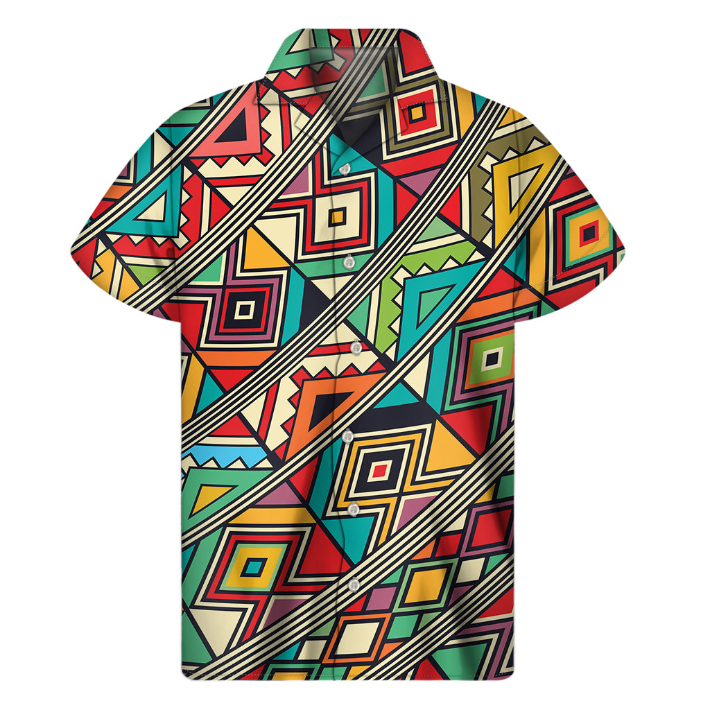 Retro African Ethnic Tribal Print Men’S Short Sleeve Shirt