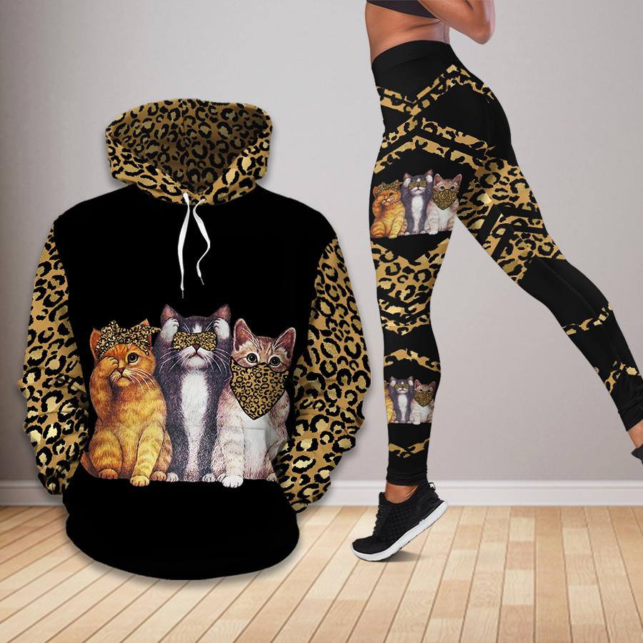 Cat Leopard Pattern Hoodie & Legging