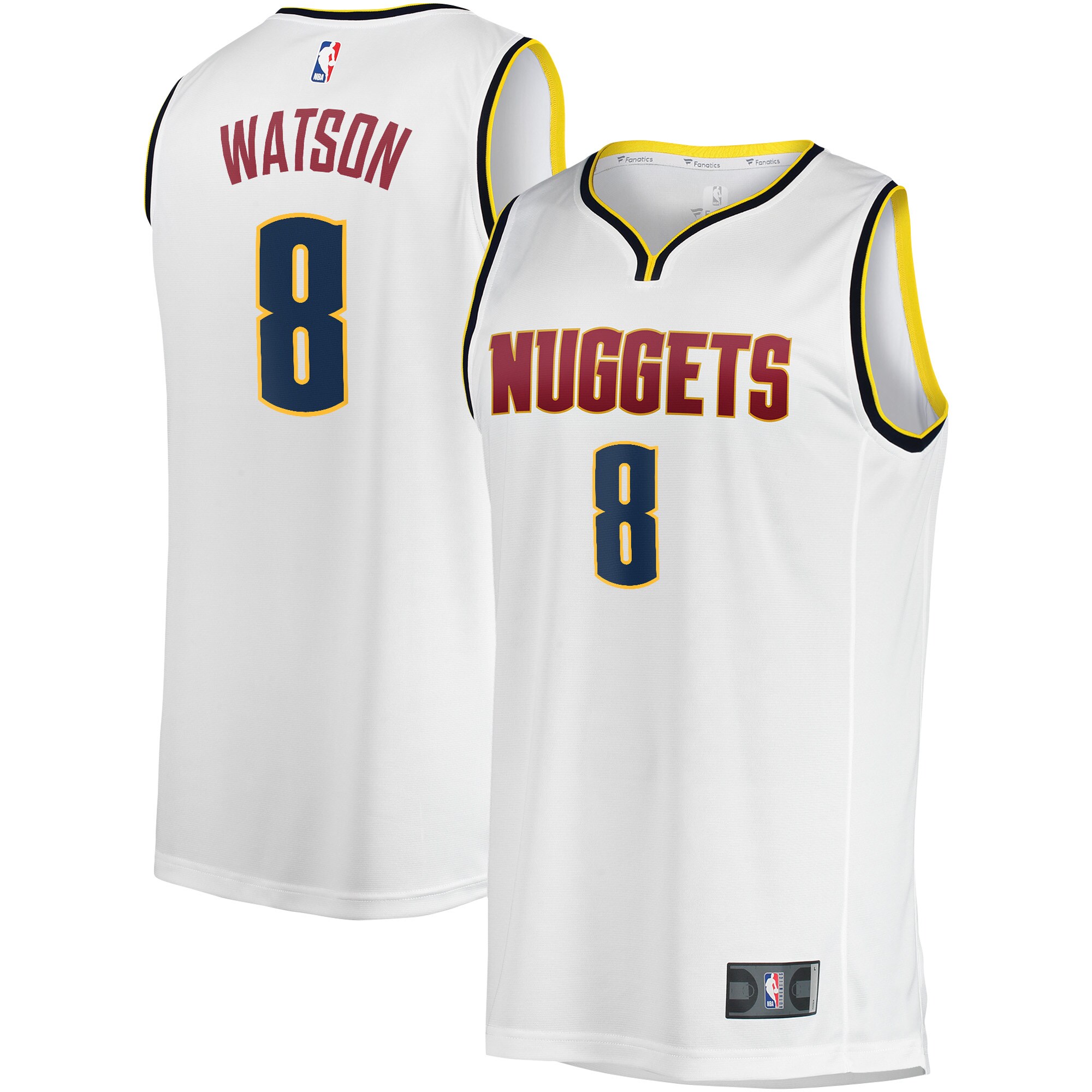 Peyton Watson Denver Nuggets Branded Fast Break Player Jersey – Association Edition – White