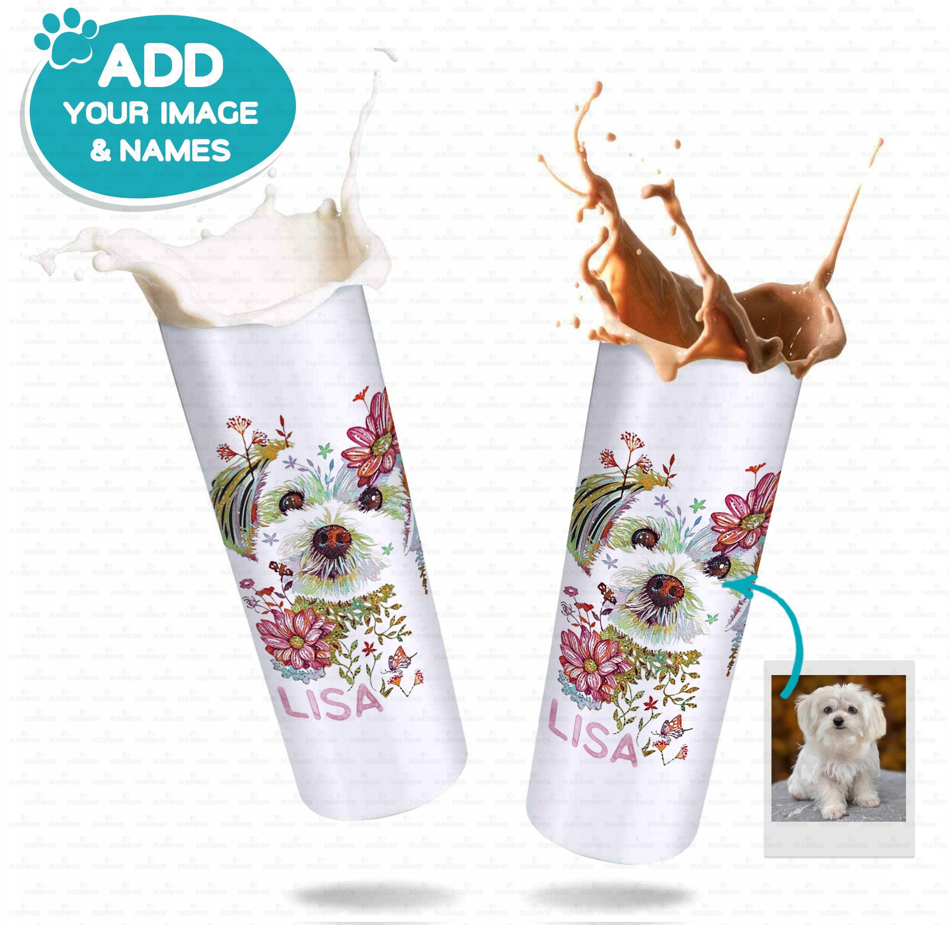 Personalized Dog Gift Idea – Creative Watercolor Portrait For Puppy Lovers – Tumbler