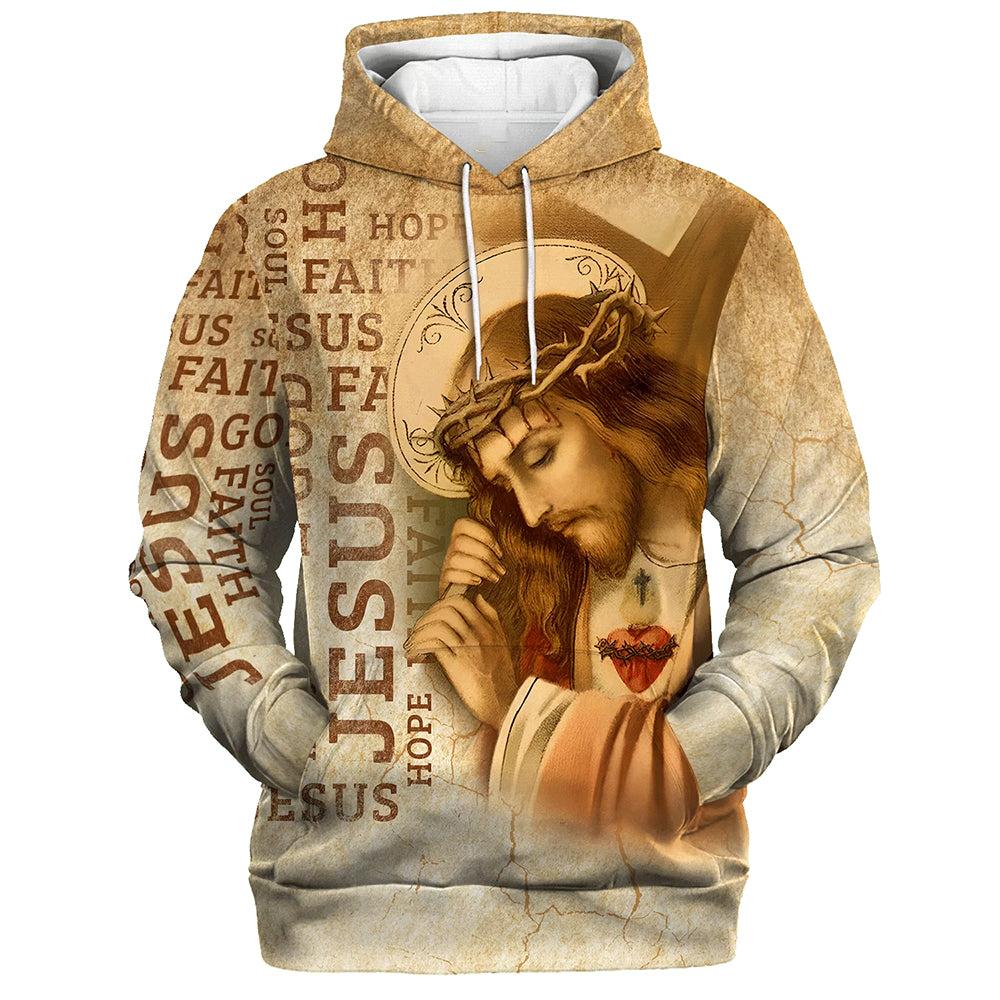 Jesus Hope Faith Love 3D Hoodies Jesus Hoodie Men & Women Christian Hoodie 3D Printed Hoodie