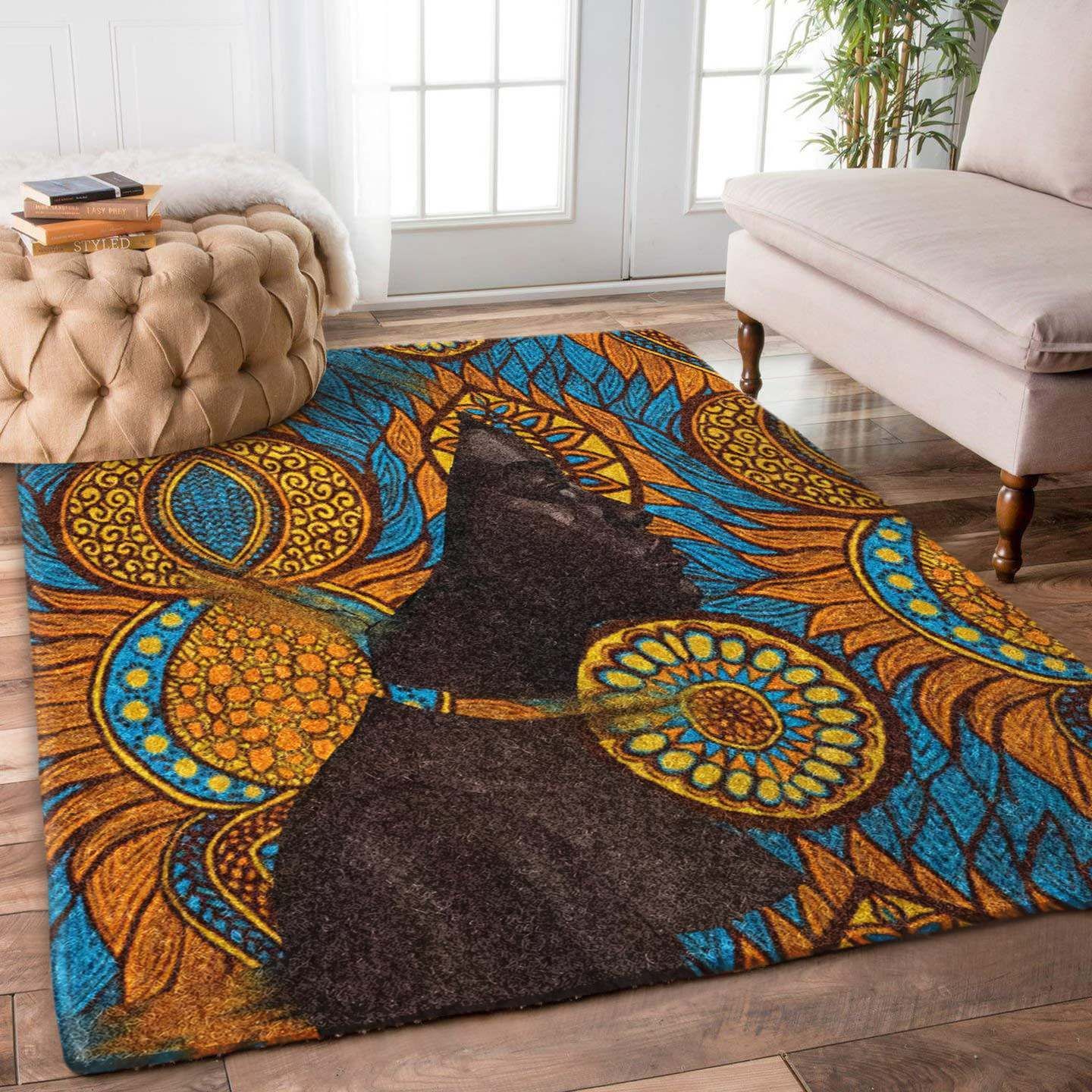 African American Fractal Flower VD1610005R Rug