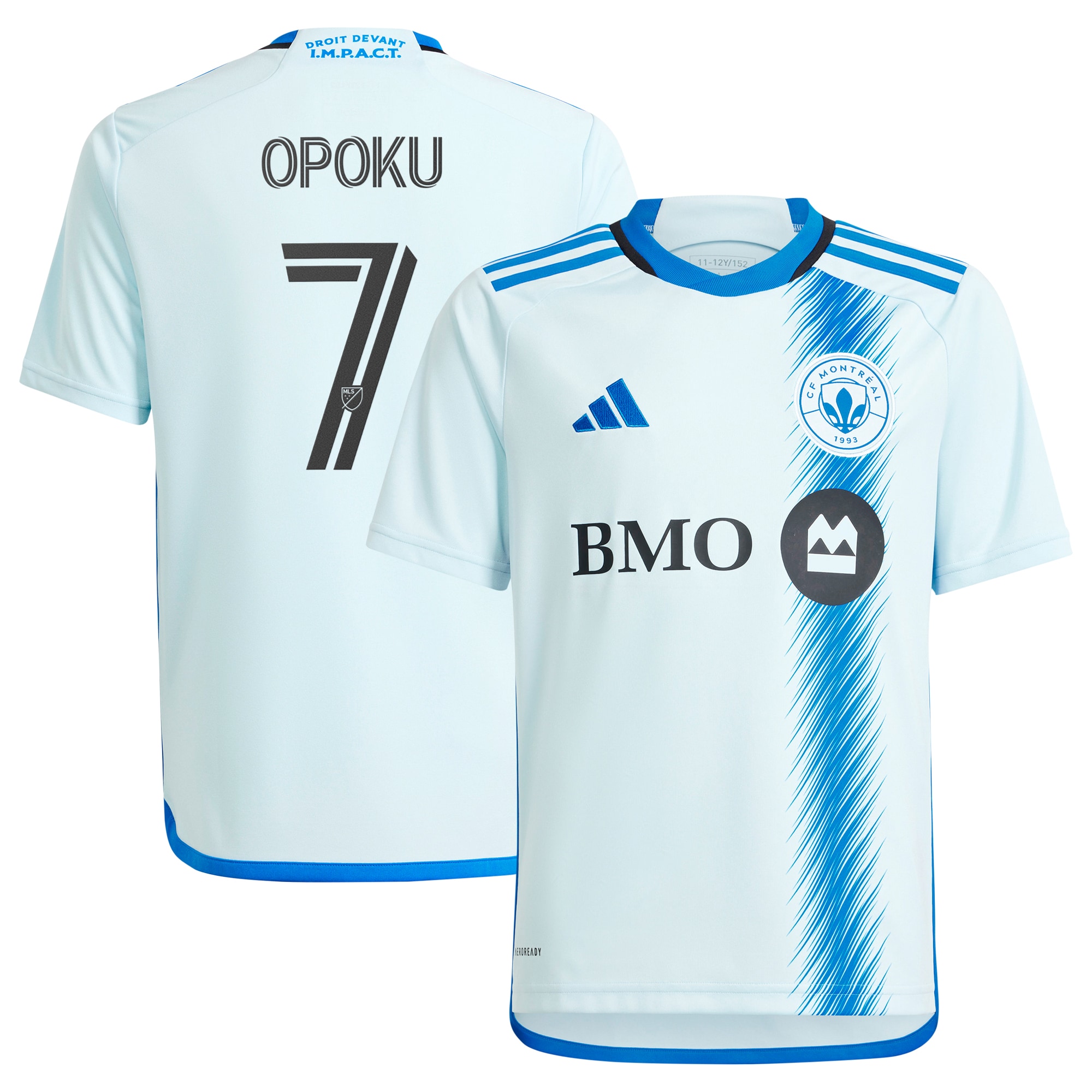 Kwadwo Opoku CF Montreal Youth 2024 La Main Replica Player Jersey  Light Blue