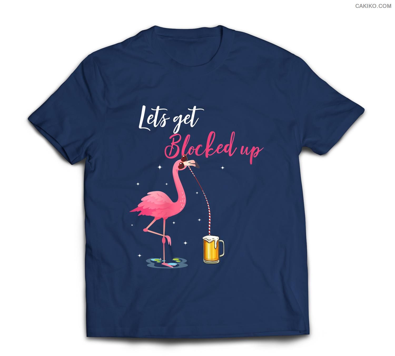 Womens Let’S Get Flocked Up Flamingo Drinking Beer Party T-Shirt ...