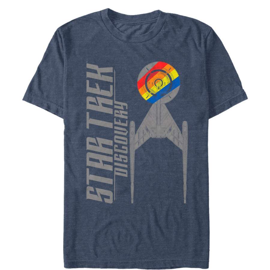 Star Trek Men’s USS Discovery Rainbow  T Shirt