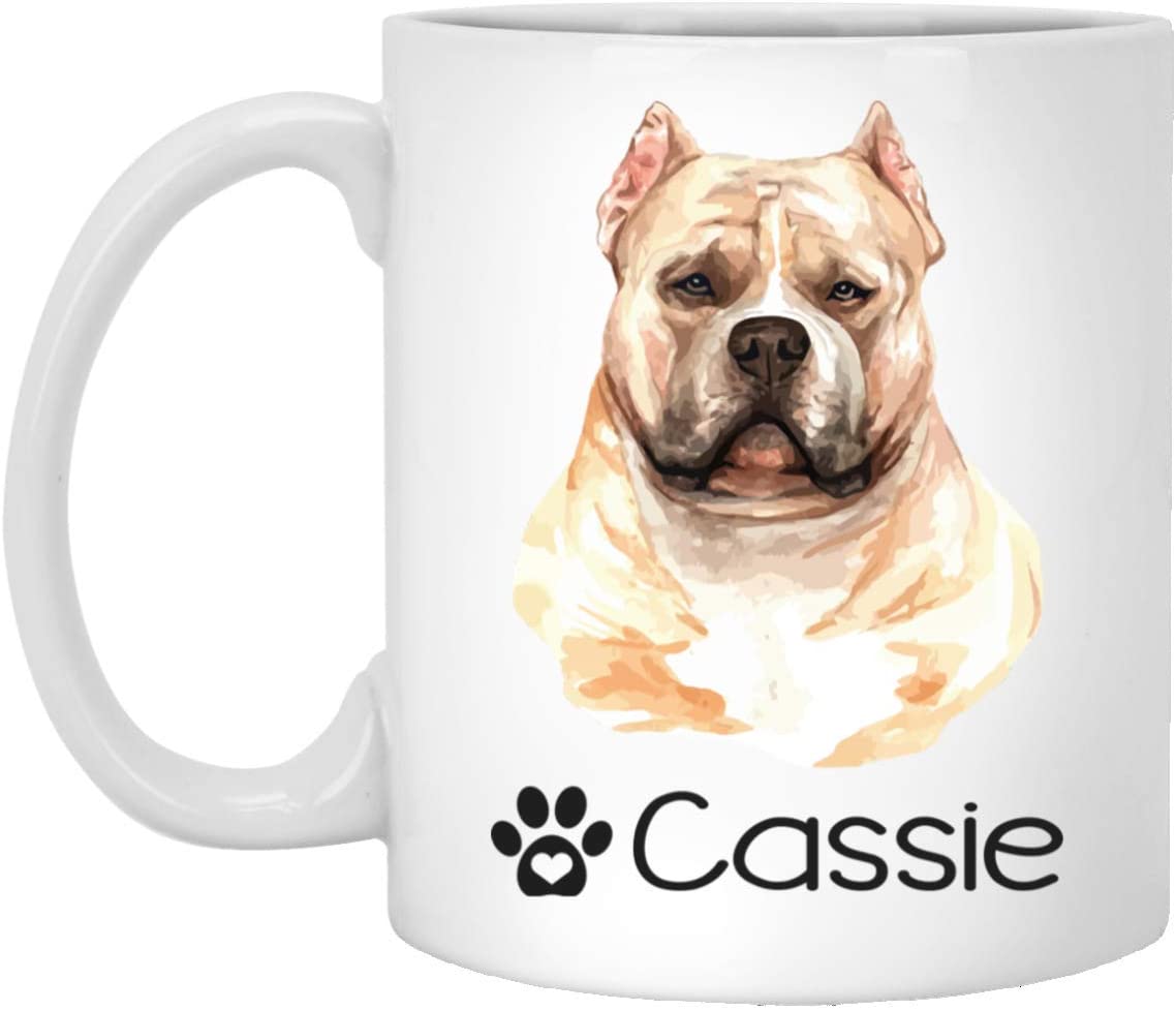 Personalized American Bully Dog Mug – Pet Owner Gifts For Women – Gifts For Dog Lover – American Bully Mom Dad Mugs – Dog Cups 15Oz