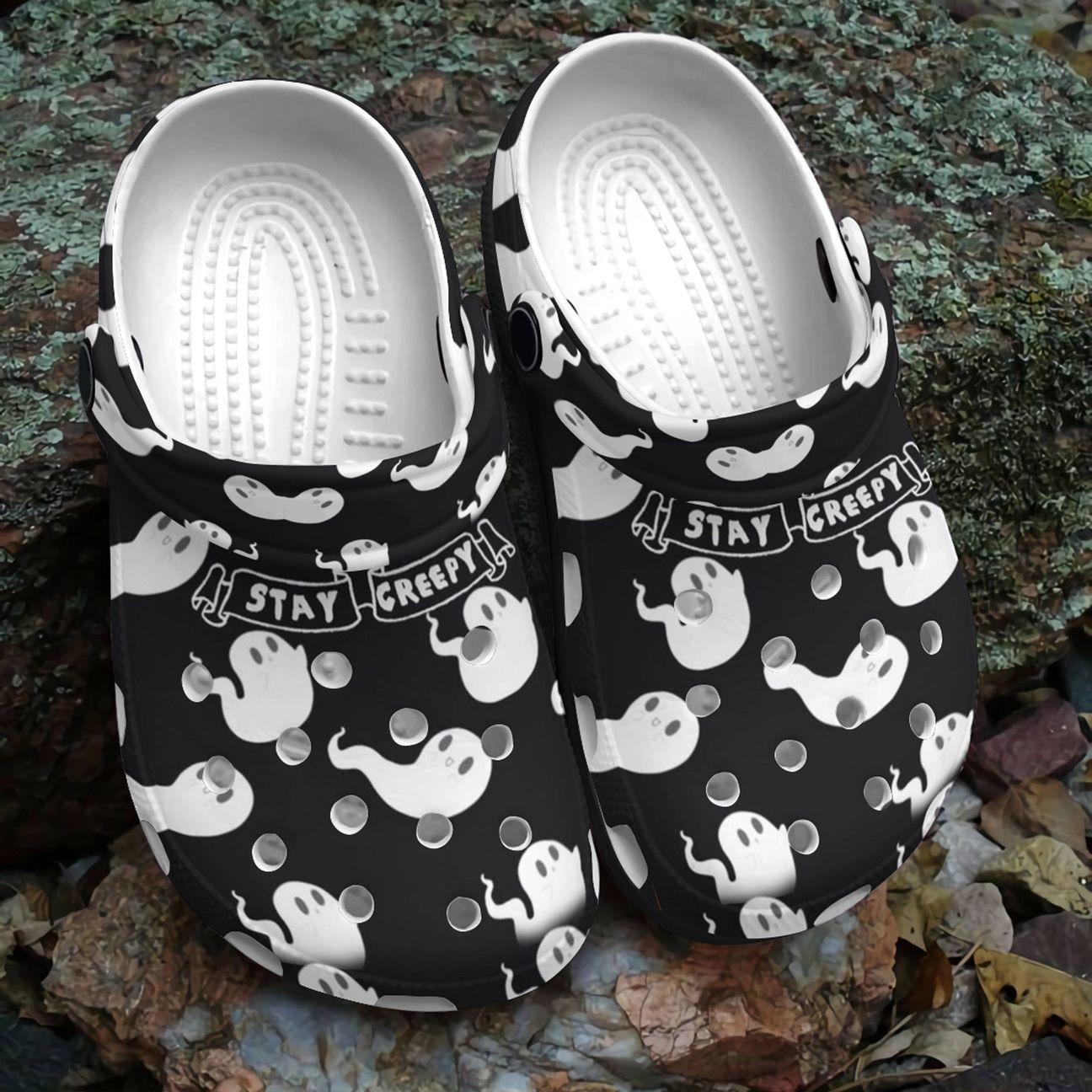 Halloween Personalized Clog, Custom Name, Text, Color, Number Fashion Style For Women, Men, Kid, Print 3D Stay Creepy